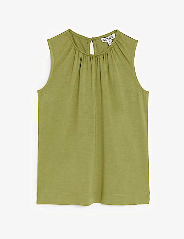 Jersey Gathered Neck Vest Top - BG