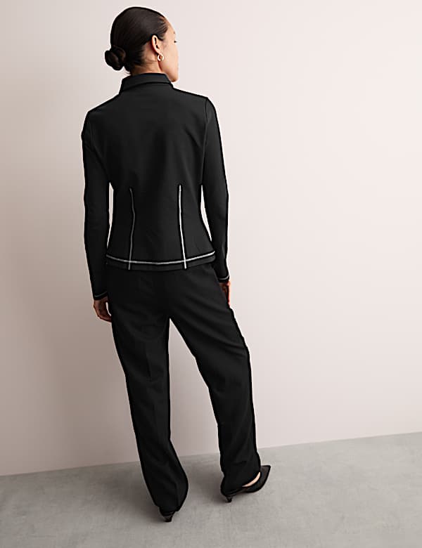 Jersey Collared Stitch Detail Shirt - CA