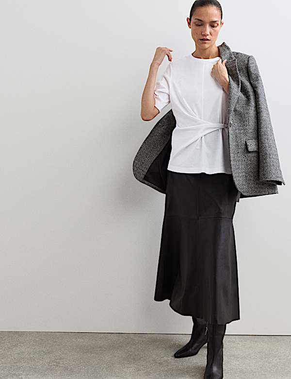 Chemise 100 % coton à nouer à la taille - BE