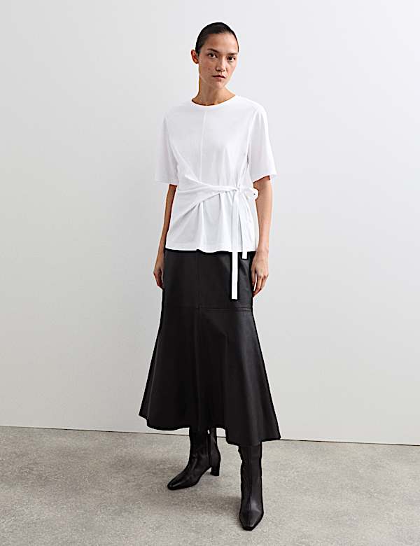 Chemise 100 % coton à nouer à la taille - BE