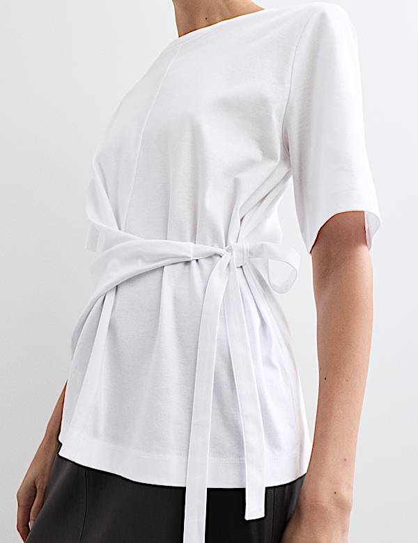 Chemise 100 % coton à nouer à la taille - BE