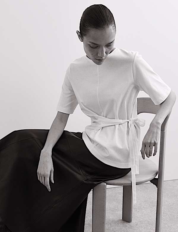 Chemise 100 % coton à nouer à la taille - BE