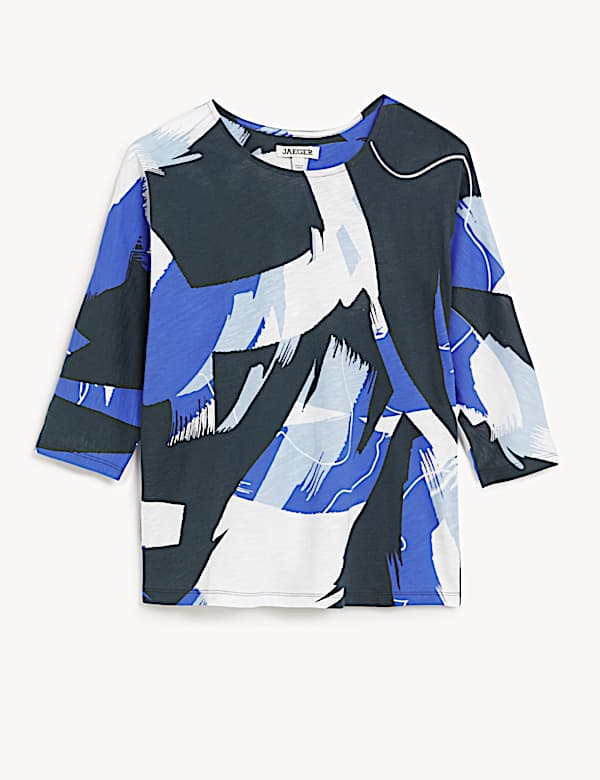 Top en jersey &agrave; manches chauve-souris et imprim&eacute; - CA