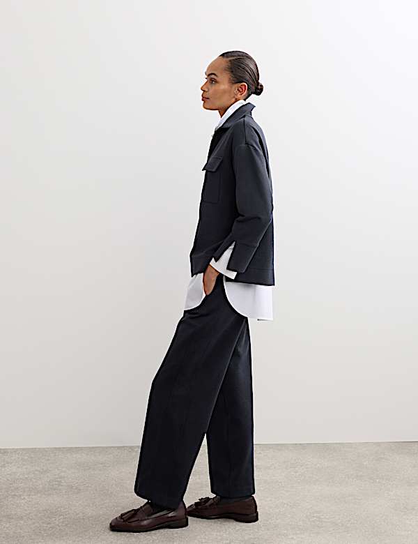 Jersey Overhead Patch Pocket Shirt with Wool - BE