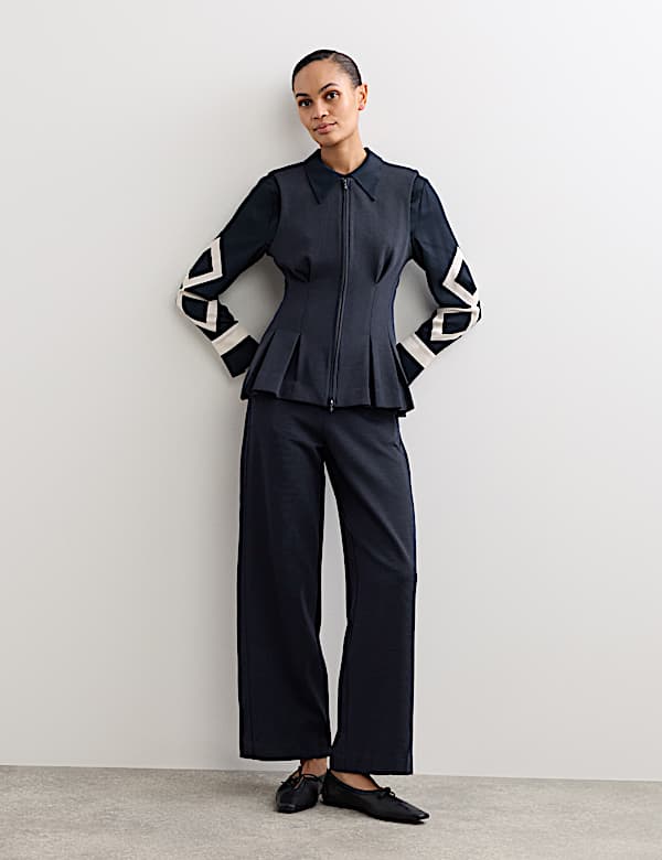 Cotton Blend Zip Up Tank Top with Wool - BE