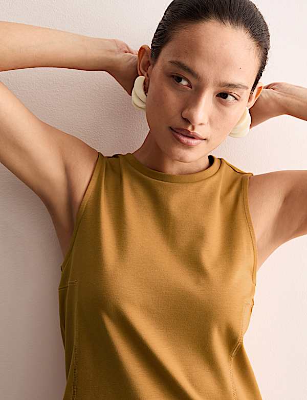 Cotton Modal Blend Shell Top with Stretch - FR