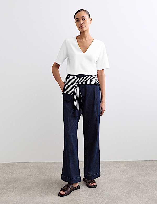 Pure Cotton V-Neck Boxy Top - AU