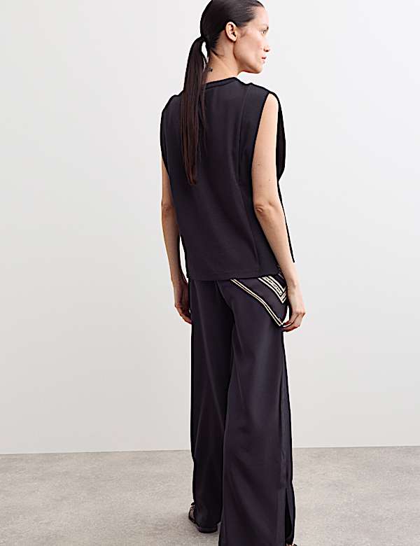 Geribbelde top van een katoen- en modalmix - NL