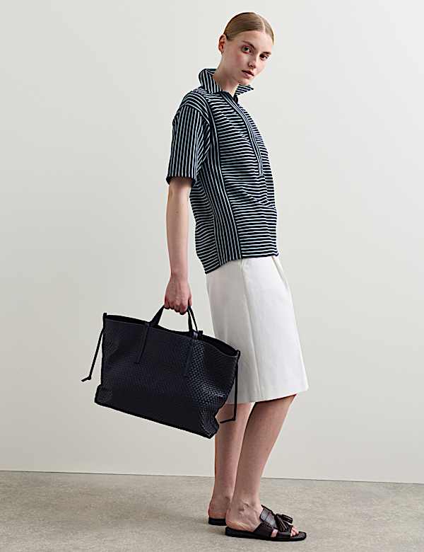 Pure Cotton Striped Polo Top - CH