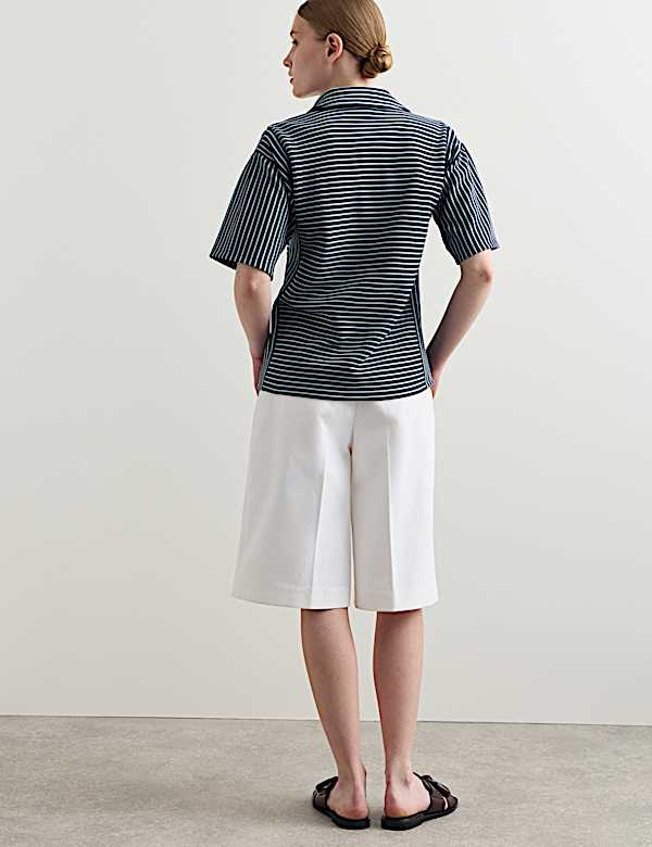 Pure Cotton Striped Polo Top - CH