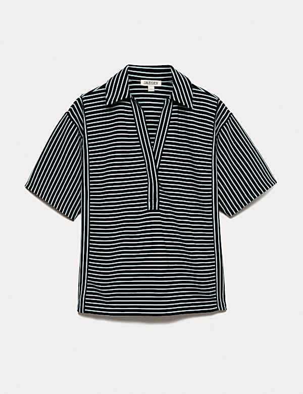 Pure Cotton Striped Polo Top - CH