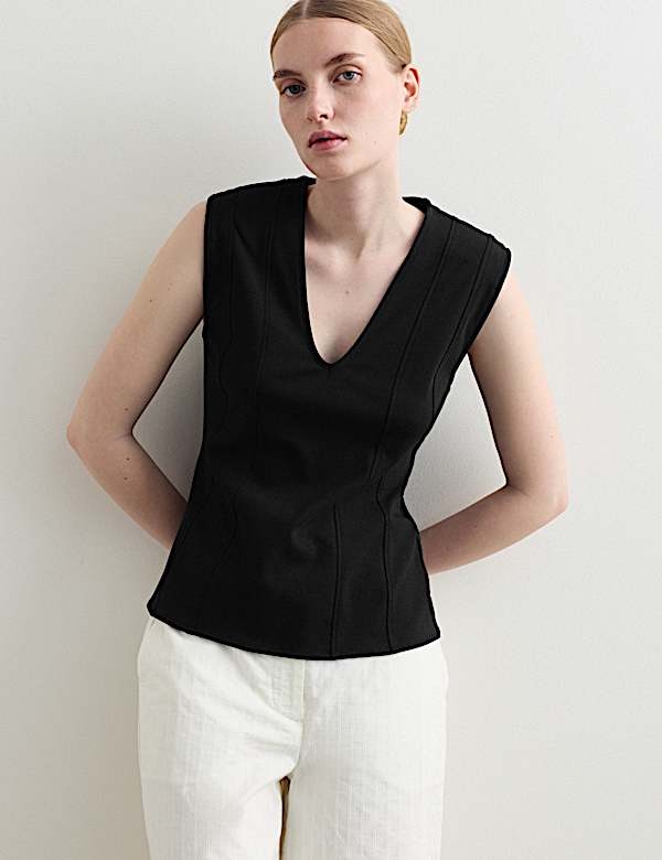 Jersey V-Neck Vest Top - CH