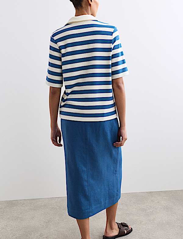 Cotton Modal Blend Striped T-Shirt - CA