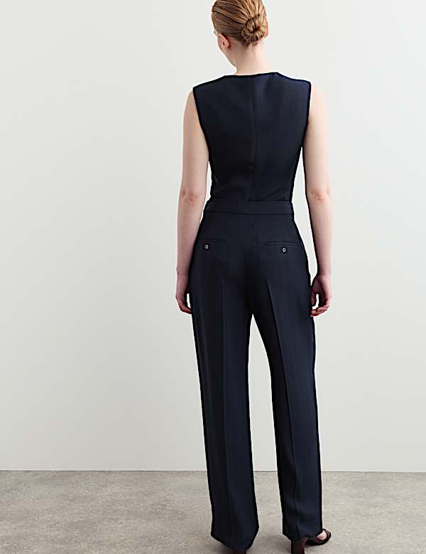 Textured Straight Leg Trousers - IT