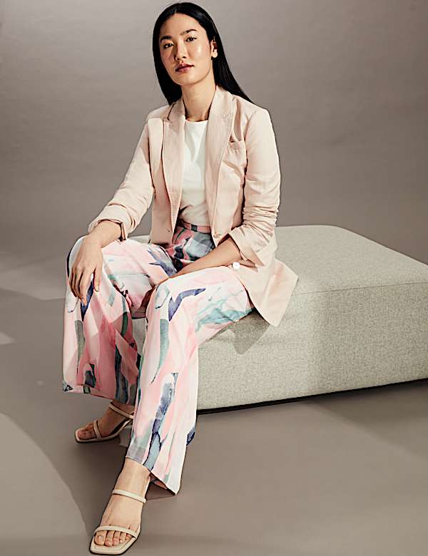 Pantalon large avec imprim&eacute; - CA