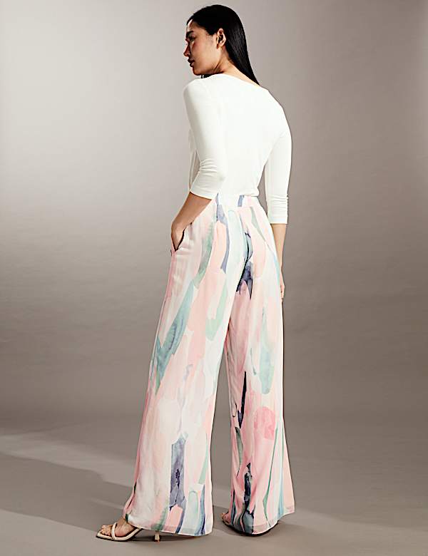 Pantalon large avec imprim&eacute; - CA