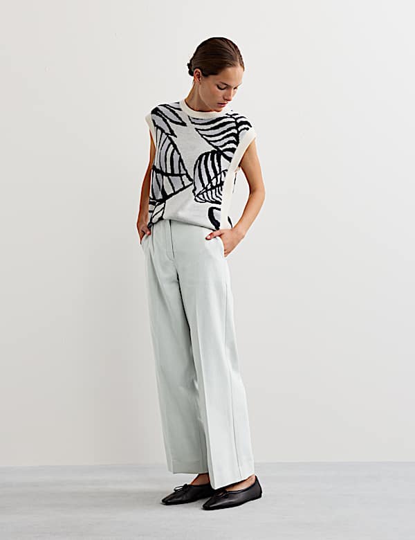 Cotton Rich Twill Straight Leg Trousers - ES