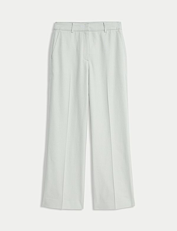Cotton Rich Twill Straight Leg Trousers - ES