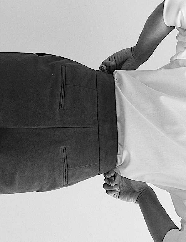 Cotton Rich Straight Leg Trousers - ES