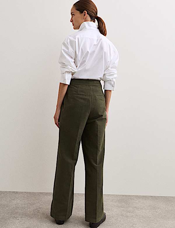 Cotton Rich Straight Leg Trousers - ES