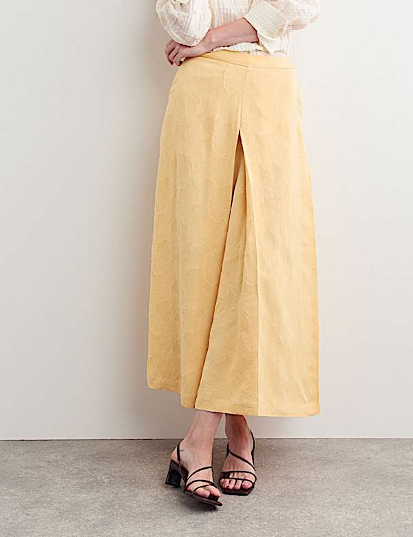 Floral Jacquard Wide Leg Culottes - IT