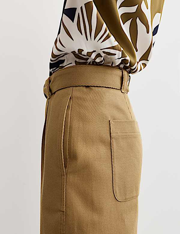 Pantalones de pata de barril de algodón con lino - ES