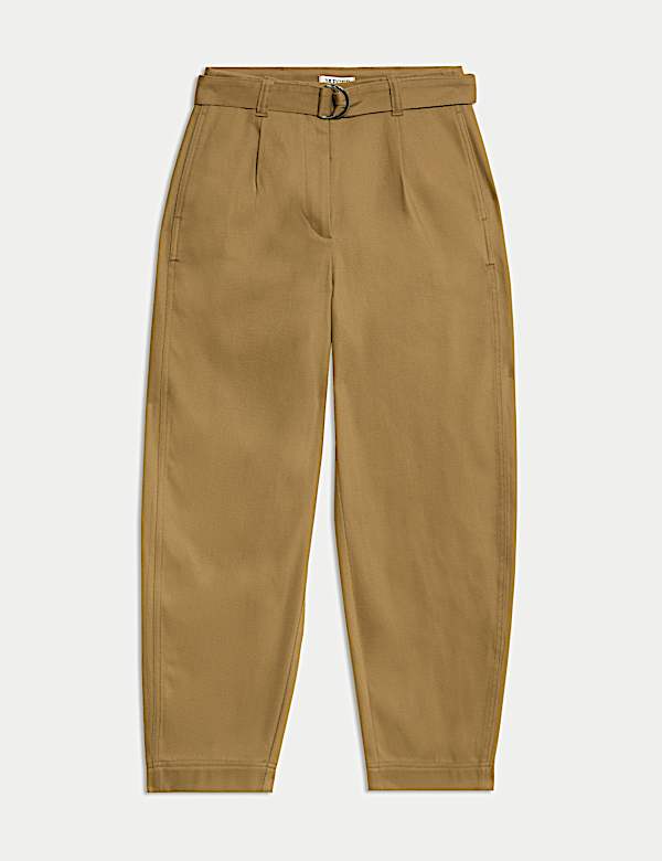 Pantalones de pata de barril de algodón con lino - ES