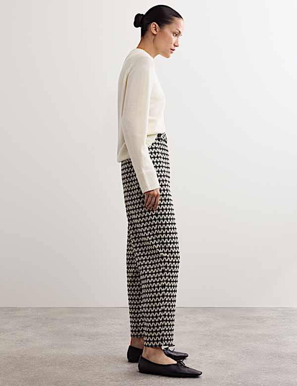 Geometric Jacquard Tapered Trousers - ES