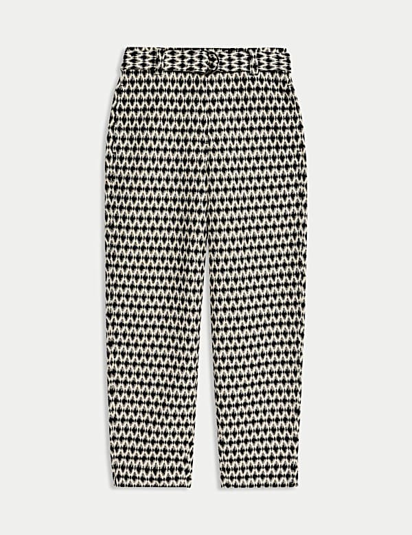 Geometric Jacquard Tapered Trousers - ES
