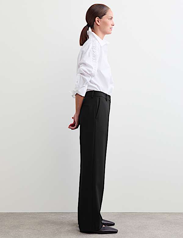Pure Wool Straight Leg Trousers - IT