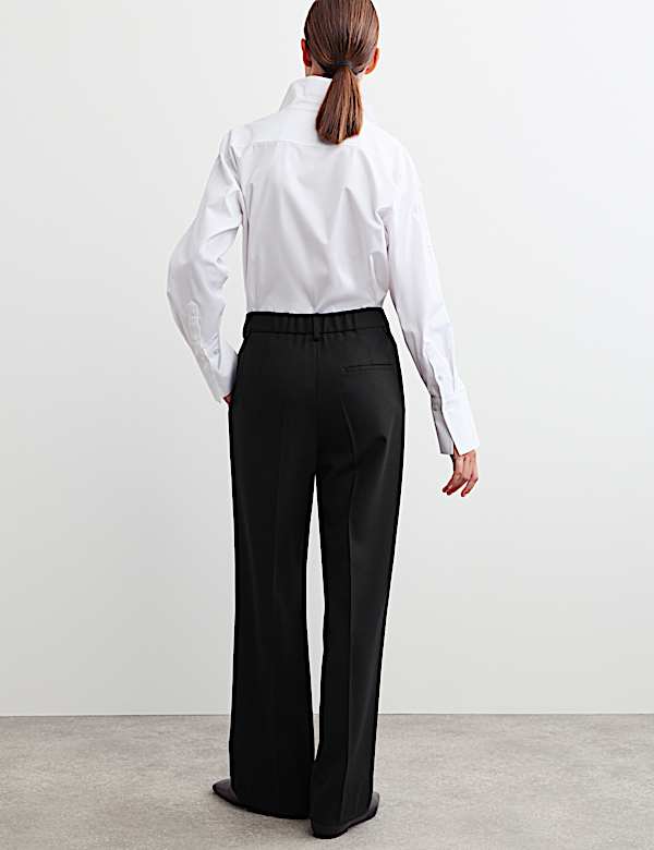 Pure Wool Straight Leg Trousers - IT