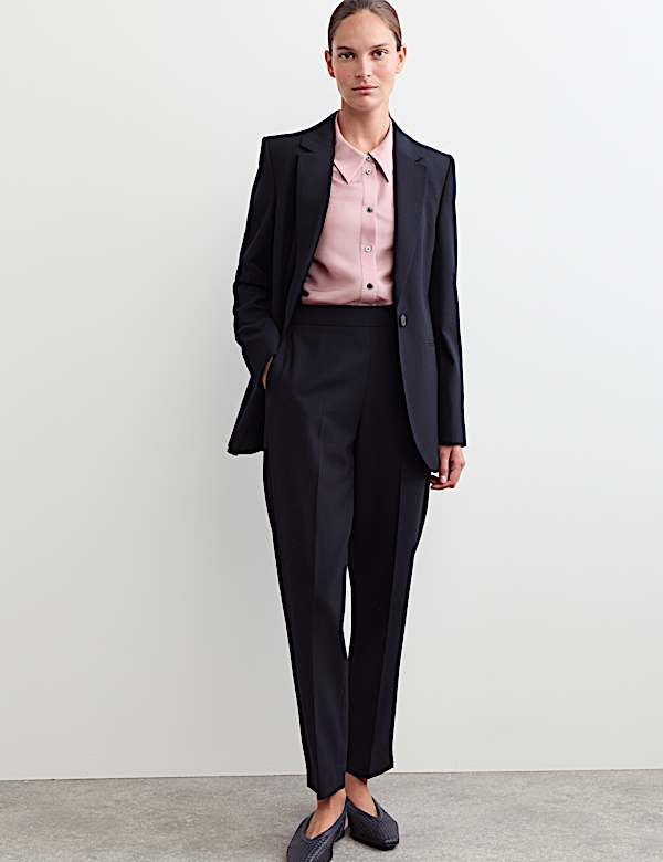 Pure Wool Straight Leg Trousers - IT