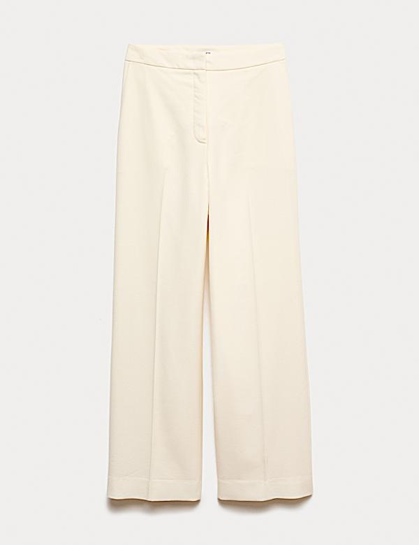 Pure Wool Crepe Wide Leg Trousers - ES