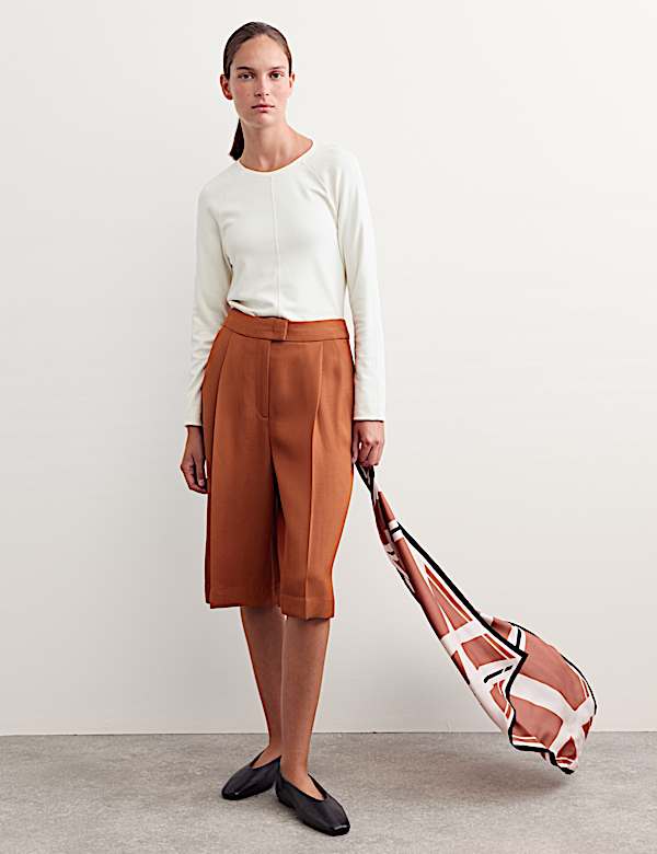 Lyocell Blend Long Shorts - CA