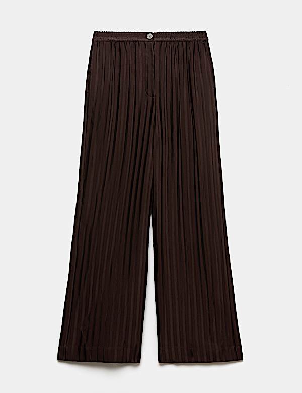 Pantalon textur&eacute; coupe large &agrave; rayures - CA