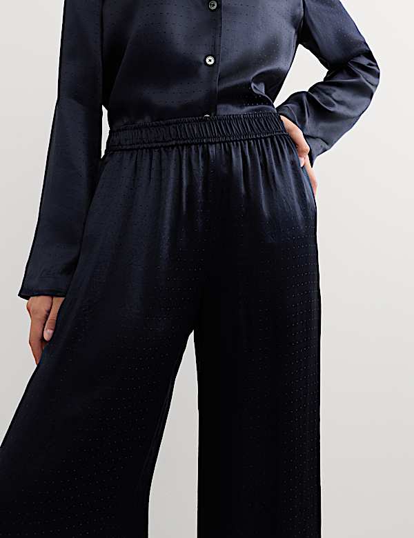 Pantalon large &agrave; motif jacquard - CA