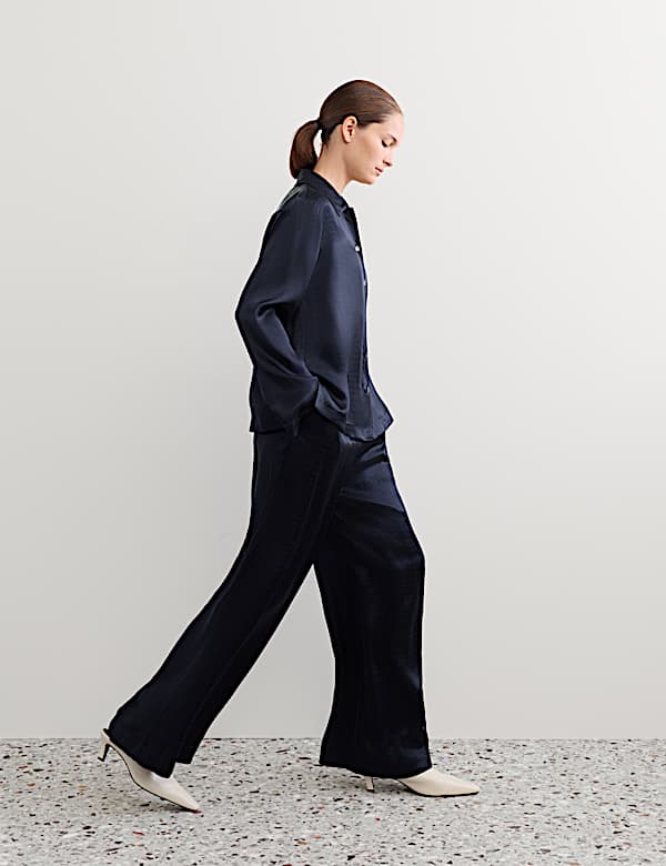 Pantalon large &agrave; motif jacquard - CA