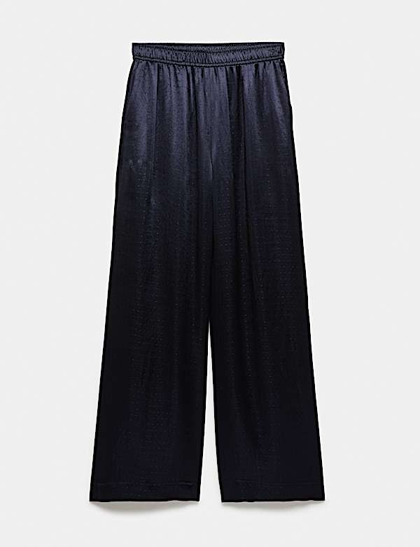 Pantalon large &agrave; motif jacquard - CA