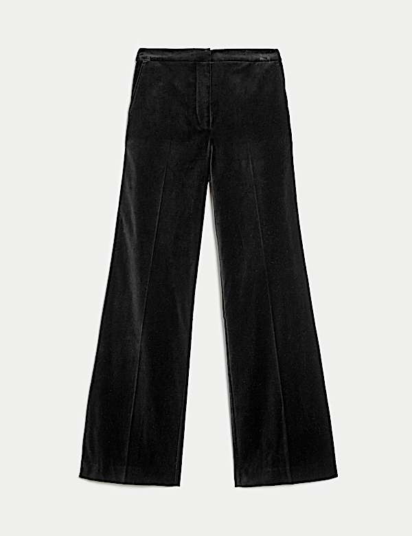 Velvet Tuxedo Wide Leg Trousers - ES