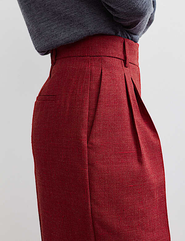 Italian Wool Rich Wide Leg Trousers - CH