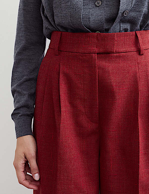 Italian Wool Rich Wide Leg Trousers - CH
