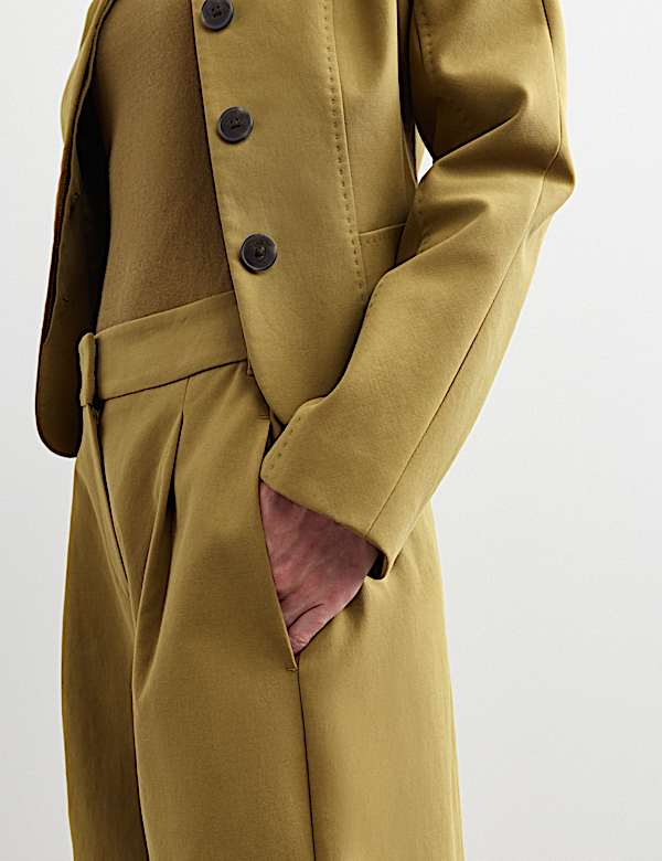 Cotton Modal Barrel Leg Trousers - CH