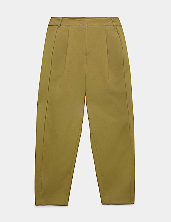 Cotton Modal Barrel Leg Trousers - CH