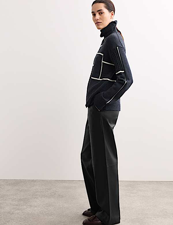 Pantalon coupe large en cuir - CA