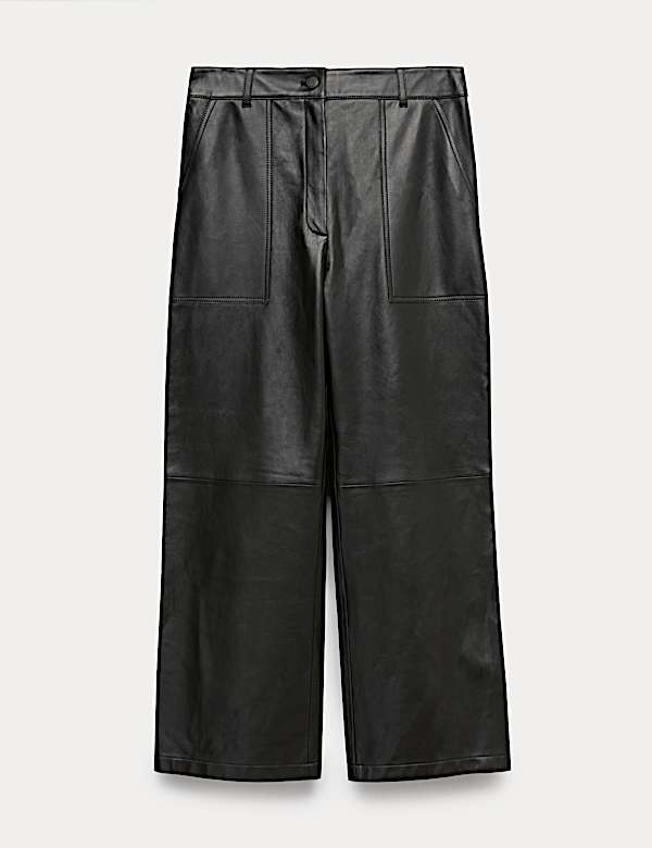 Leather Wide Leg Trousers - ES