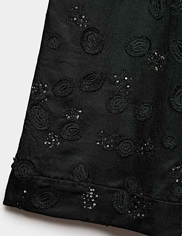 Embroidered Wide Leg Trousers - ES