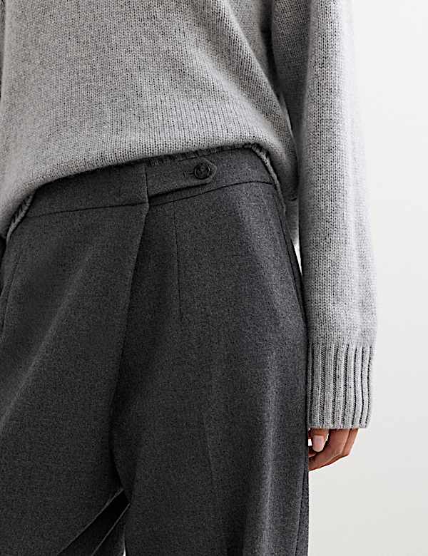 Pantalon coupe fusel&eacute;e portefeuille en flanelle de laine - CH