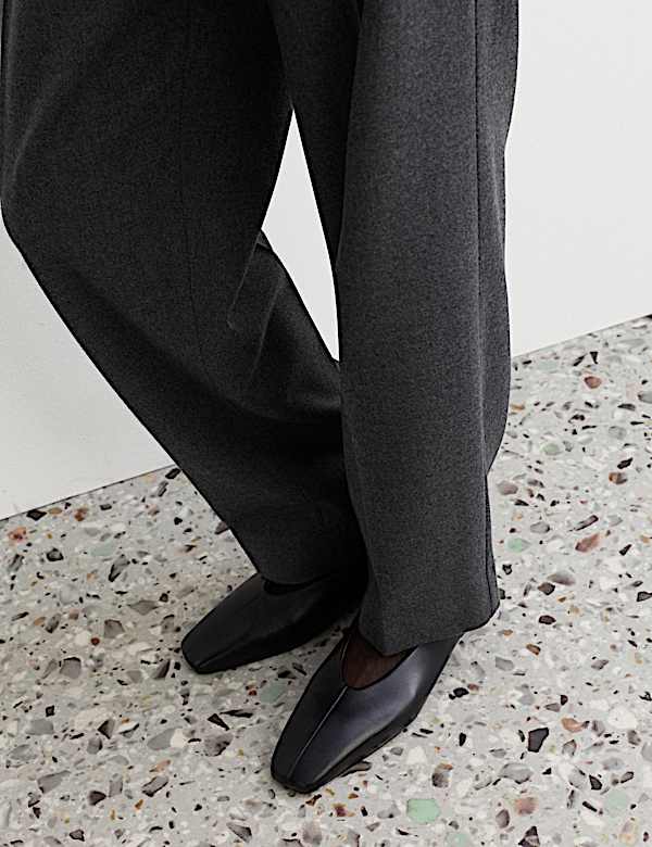 Pantalon coupe fusel&eacute;e portefeuille en flanelle de laine - CH