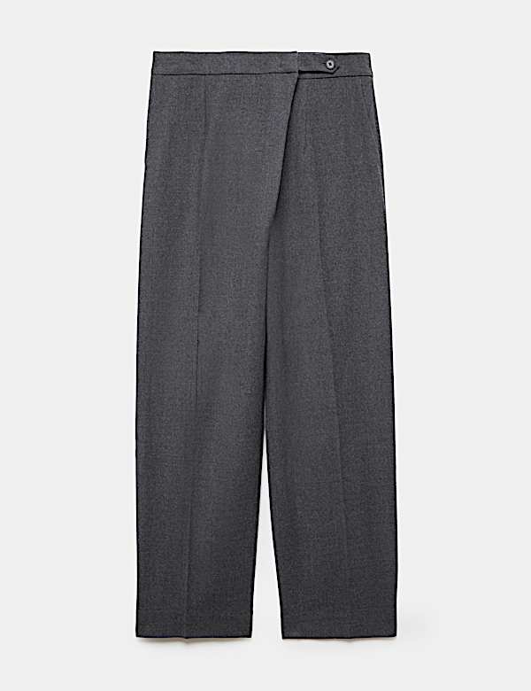 Pantalon coupe fusel&eacute;e portefeuille en flanelle de laine - CH