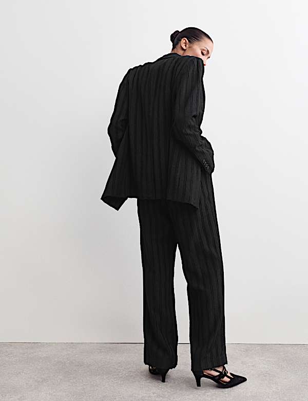 Jacquard Striped Straight Leg Trousers - CA